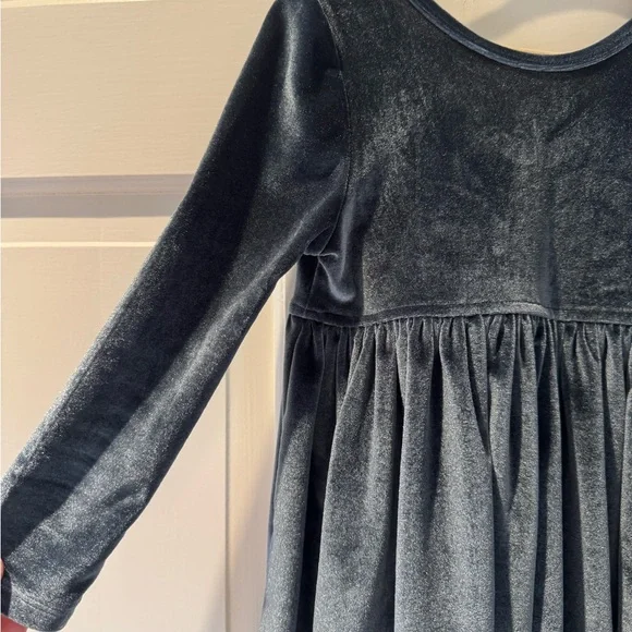 Pink Chicken Gray Velvet Kids Dress - Picture 3 of 8